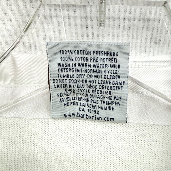 BARBARIAN RUGBY WEAR Womens Polo Shirt Medium Green White Stripe Patron Bee NEW - Picture 6 of 14